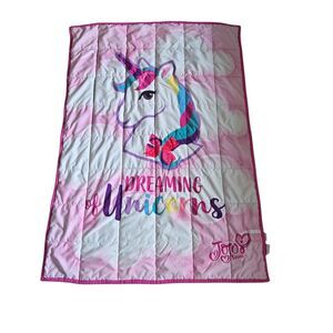 JoJo Siwa 5 lb Weighted Blanket Dreaming of Unicorns Pink 48x35 Kids Nickelodeon